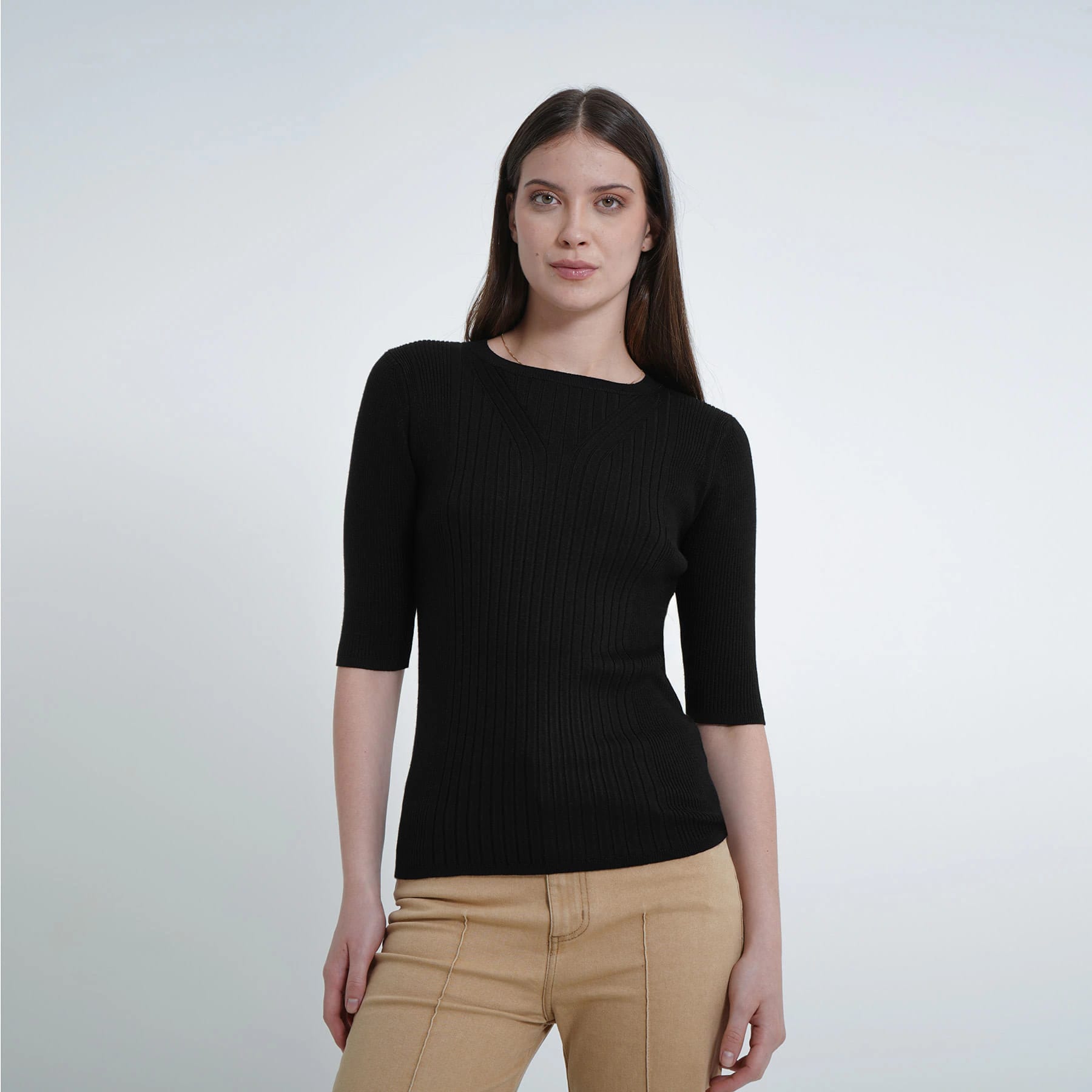 Sweater Cuello Redondo Manga Corta - imagen 1