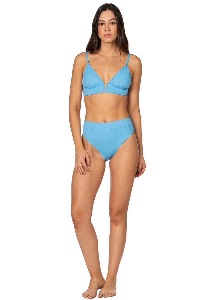 Maaji Stone Blue Parade Long Line Triangle Bikini Top - imagen 6