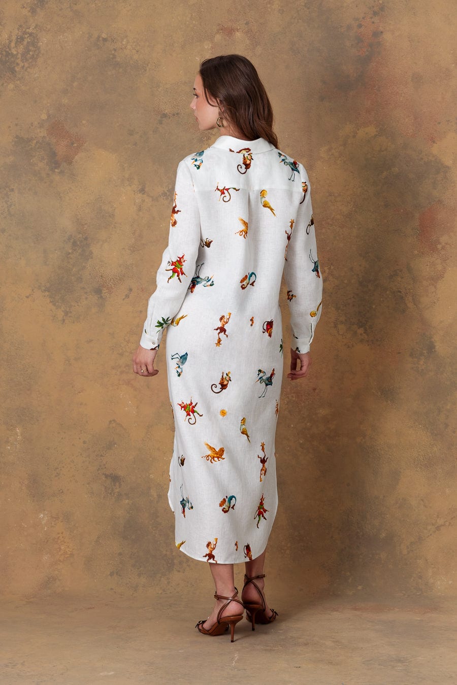 Women's dress linen panteon white - imagen 2