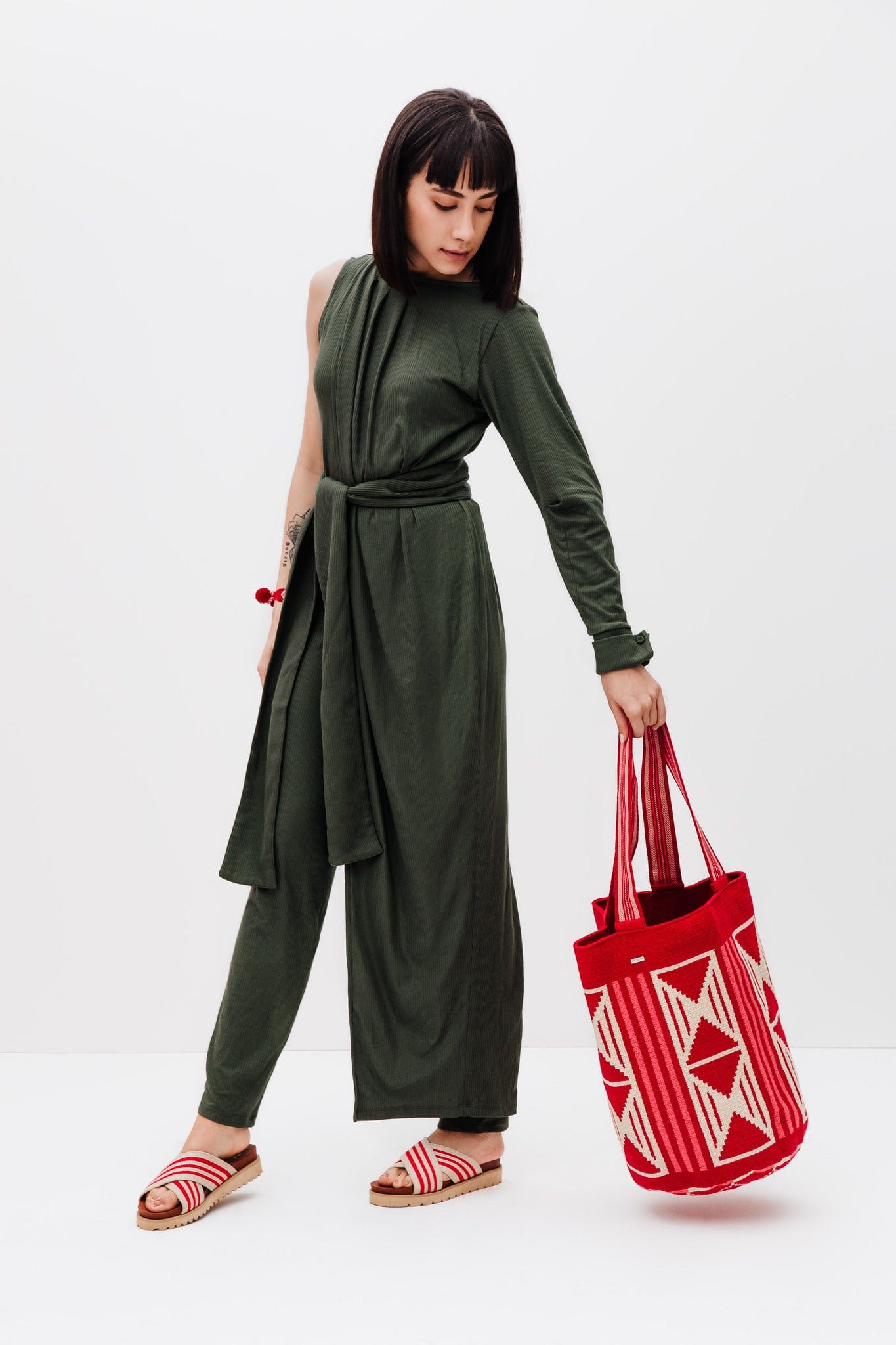 Maxi Bolso Wayuu Rojo/Beige - imagen 2