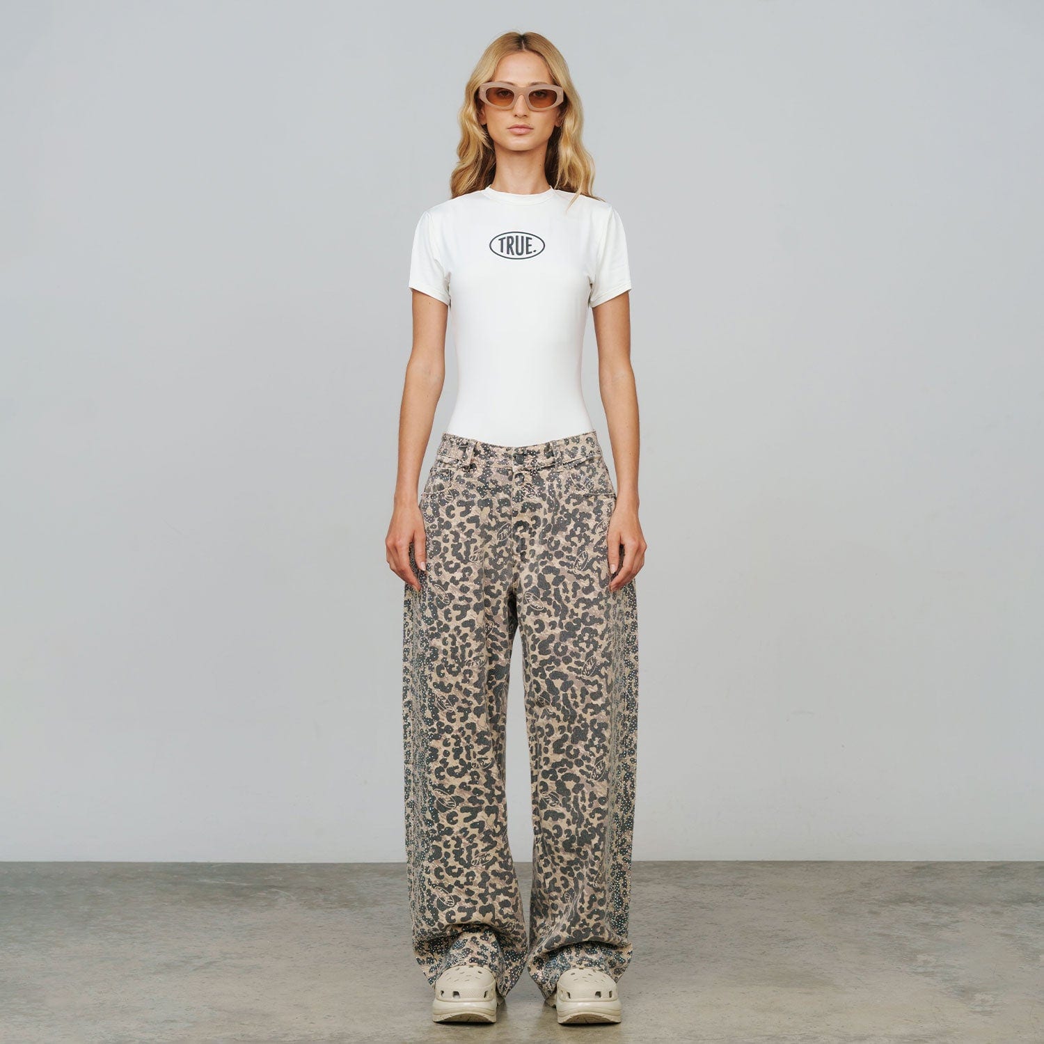 Leopard Wide Leg Jeans - Camel - imagen 4