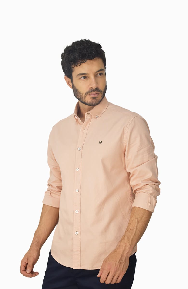 Camisa manga larga Oxford Salmón para Hombre - imagen 1