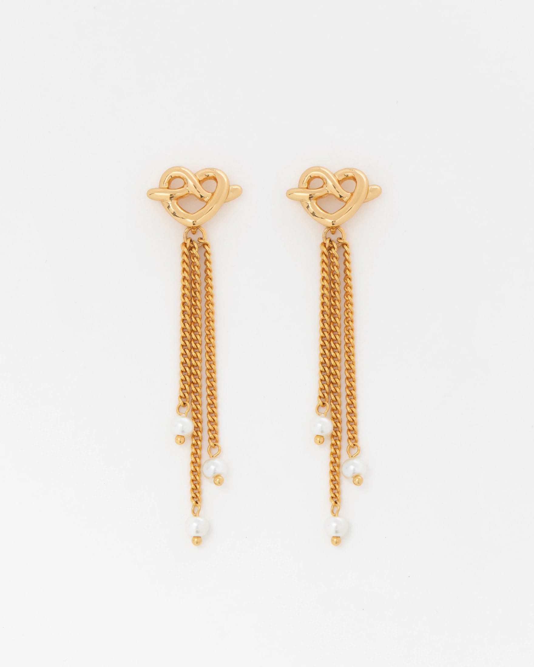 Aretes Corazón Lazo Perla - imagen 2