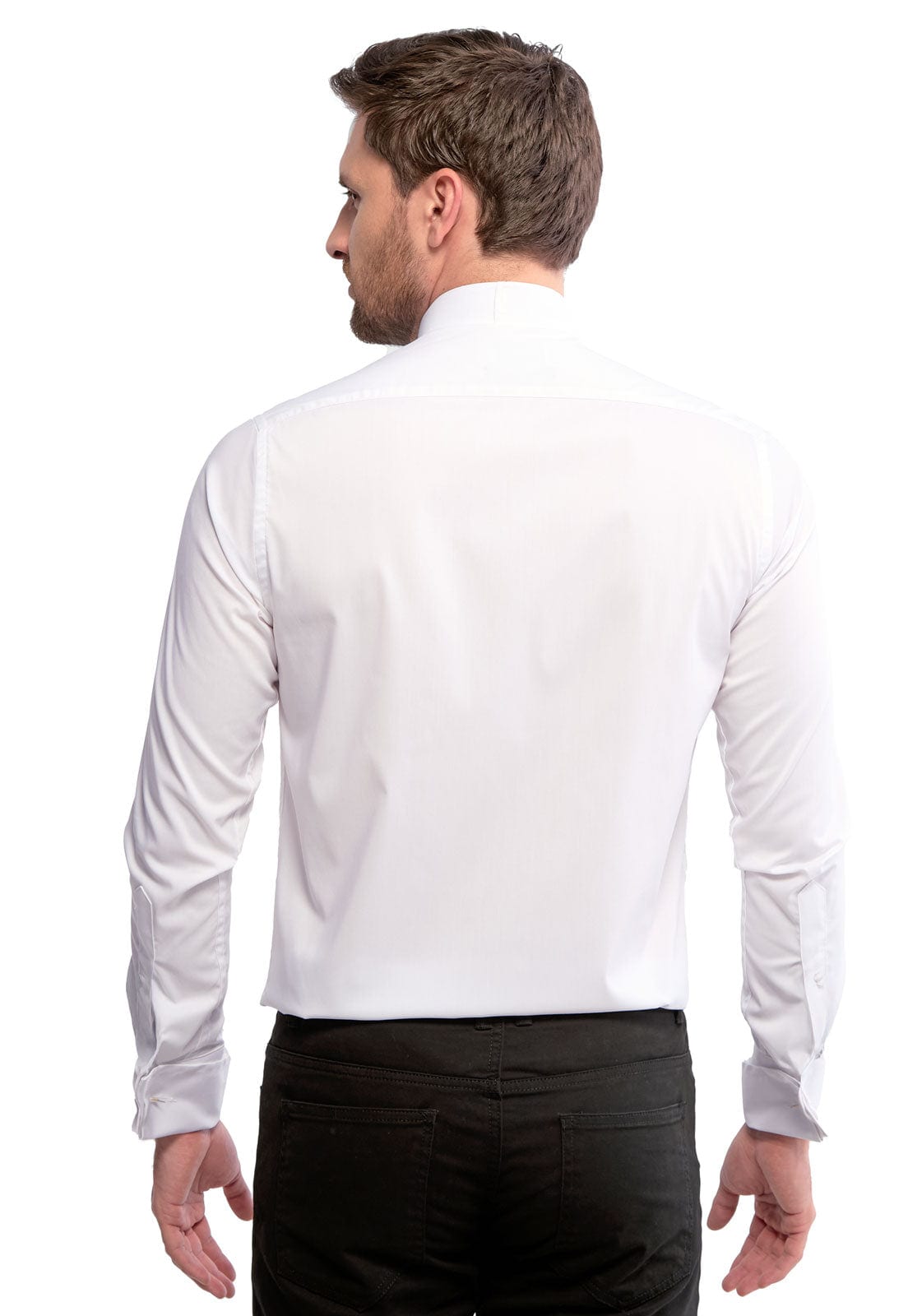 Camisa smoking cuello pajarito blanca - imagen 2