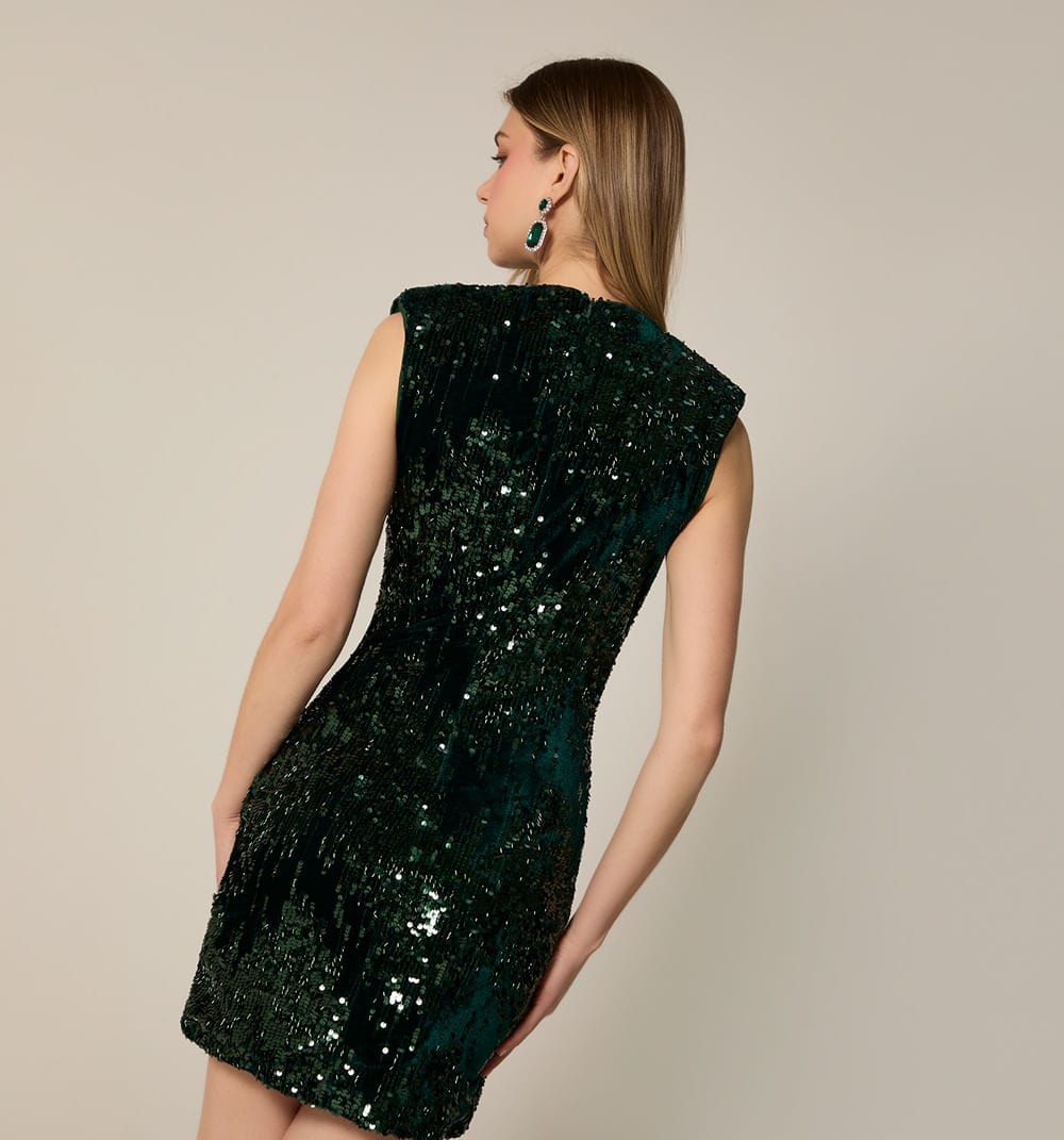 Vestido corto en terciopelo - imagen 4