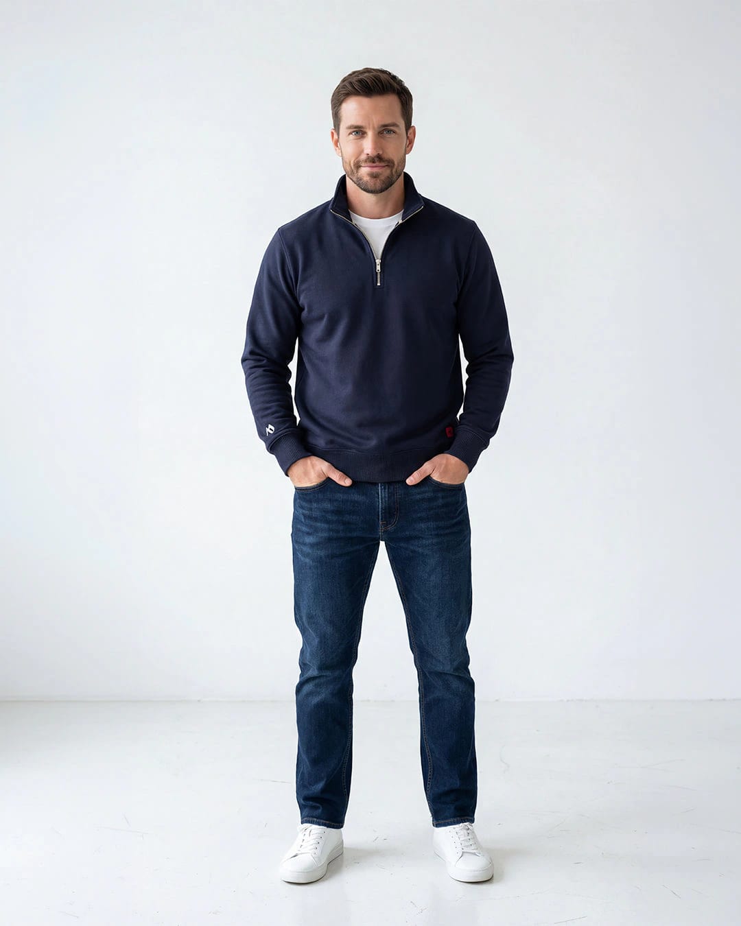 Buzo cuello alto hombre Azul Oxford - imagen 3