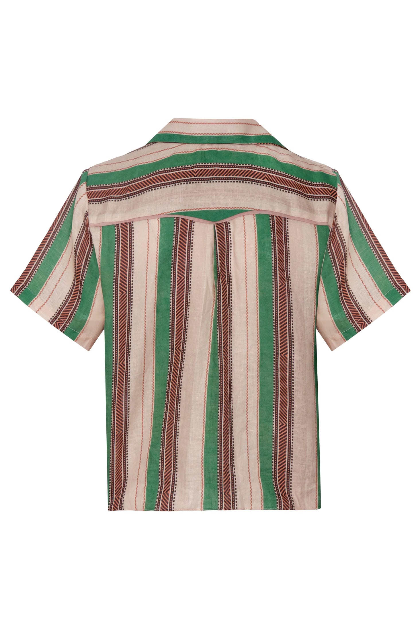Tomaso Linen Shirt / Green Artisanal Stripes - imagen 3
