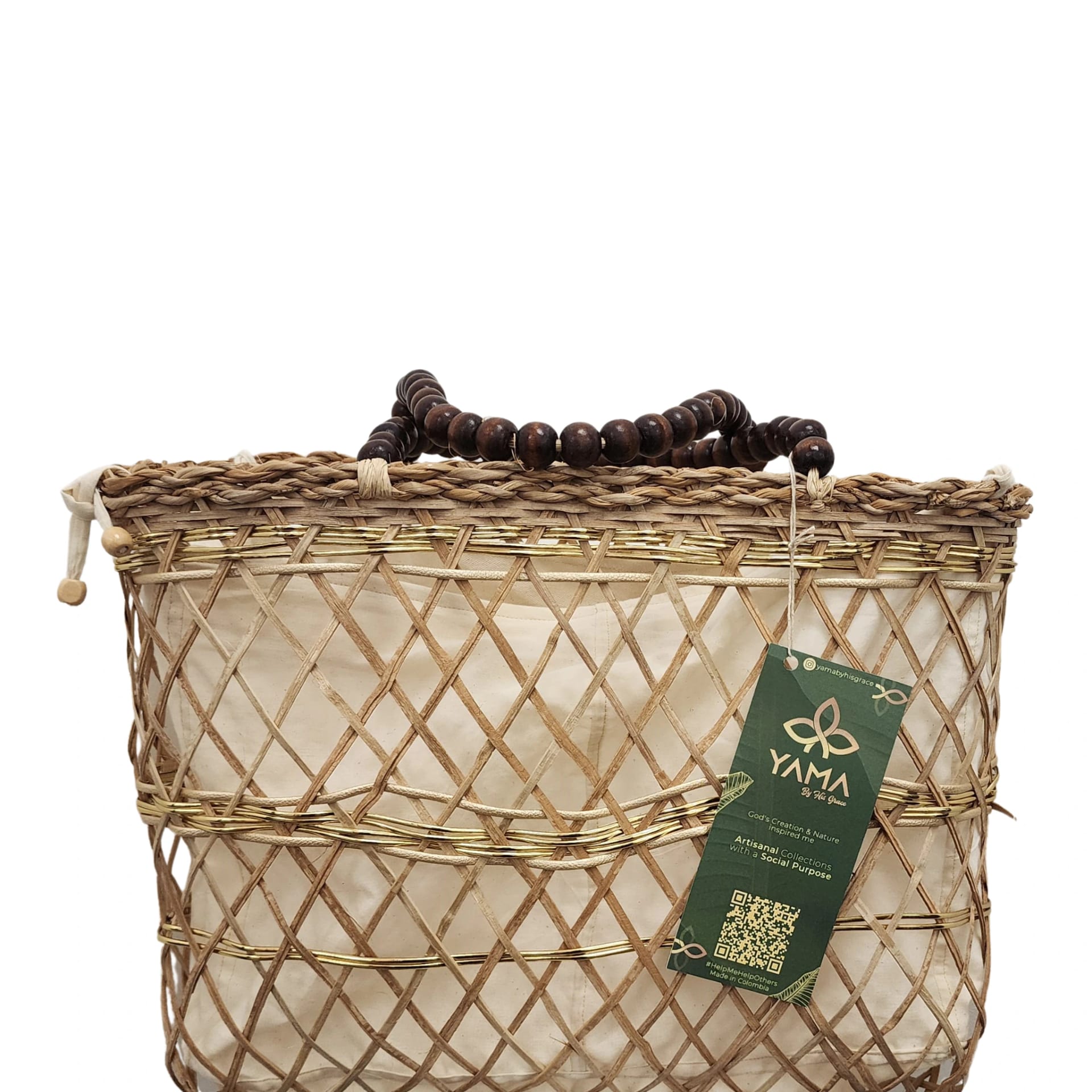 Bejuco & Macrame Gold Handbag - imagen 1