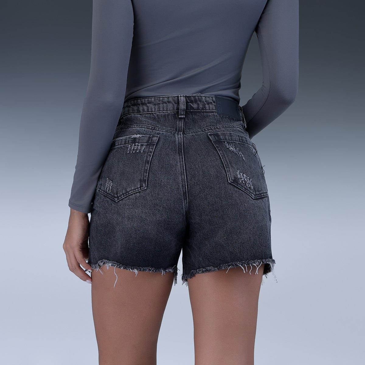 Short Gris Denim Mujer - imagen 2