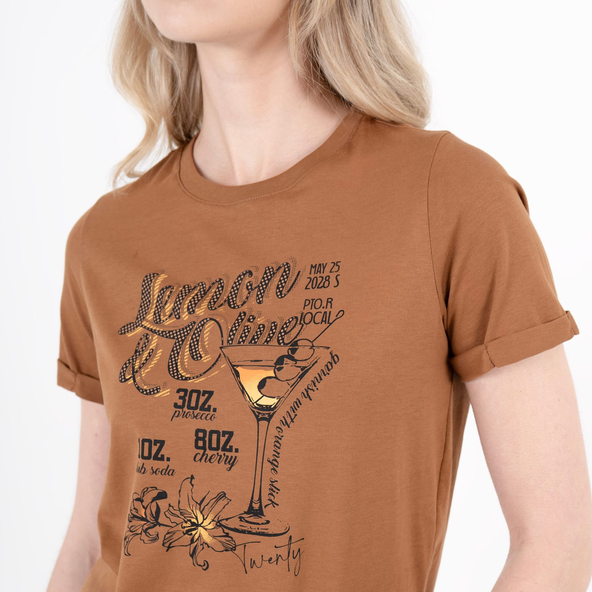 Camiseta cuello redondo manga corta con estampado Lemon & Olive - imagen 4