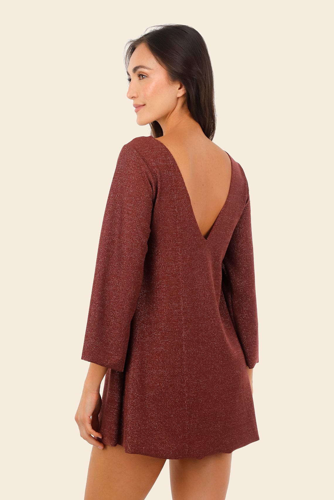Textured Barn Red Apogeo Dress - imagen 4