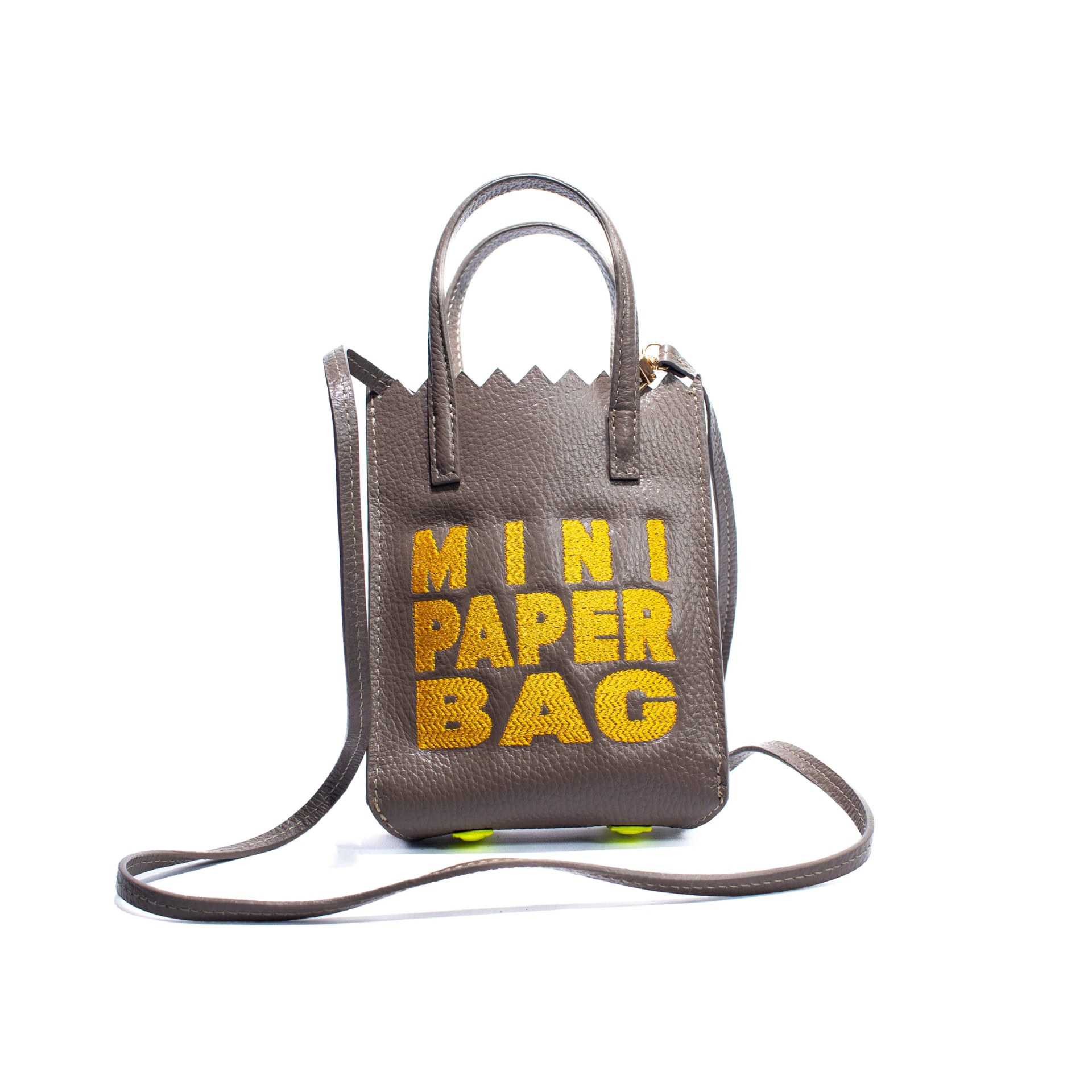 Mini Paper Bag - Taupe x Yellow - imagen 1