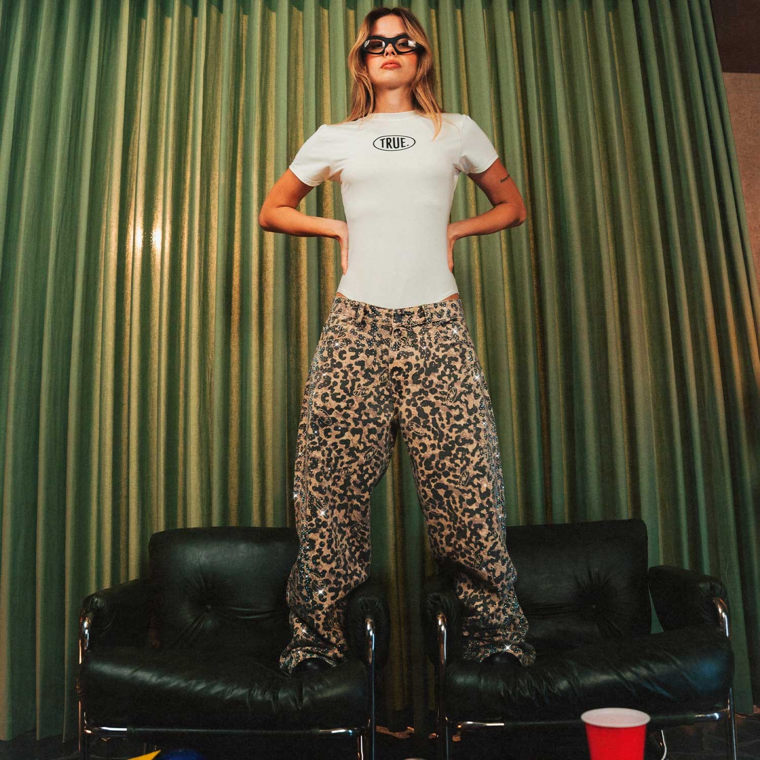 Leopard Wide Leg Jeans - Camel - imagen 13