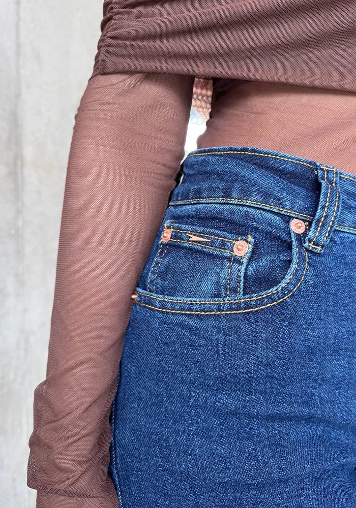 Mom Slim Fit Confort Azul Oscuro para Mujer - imagen 3