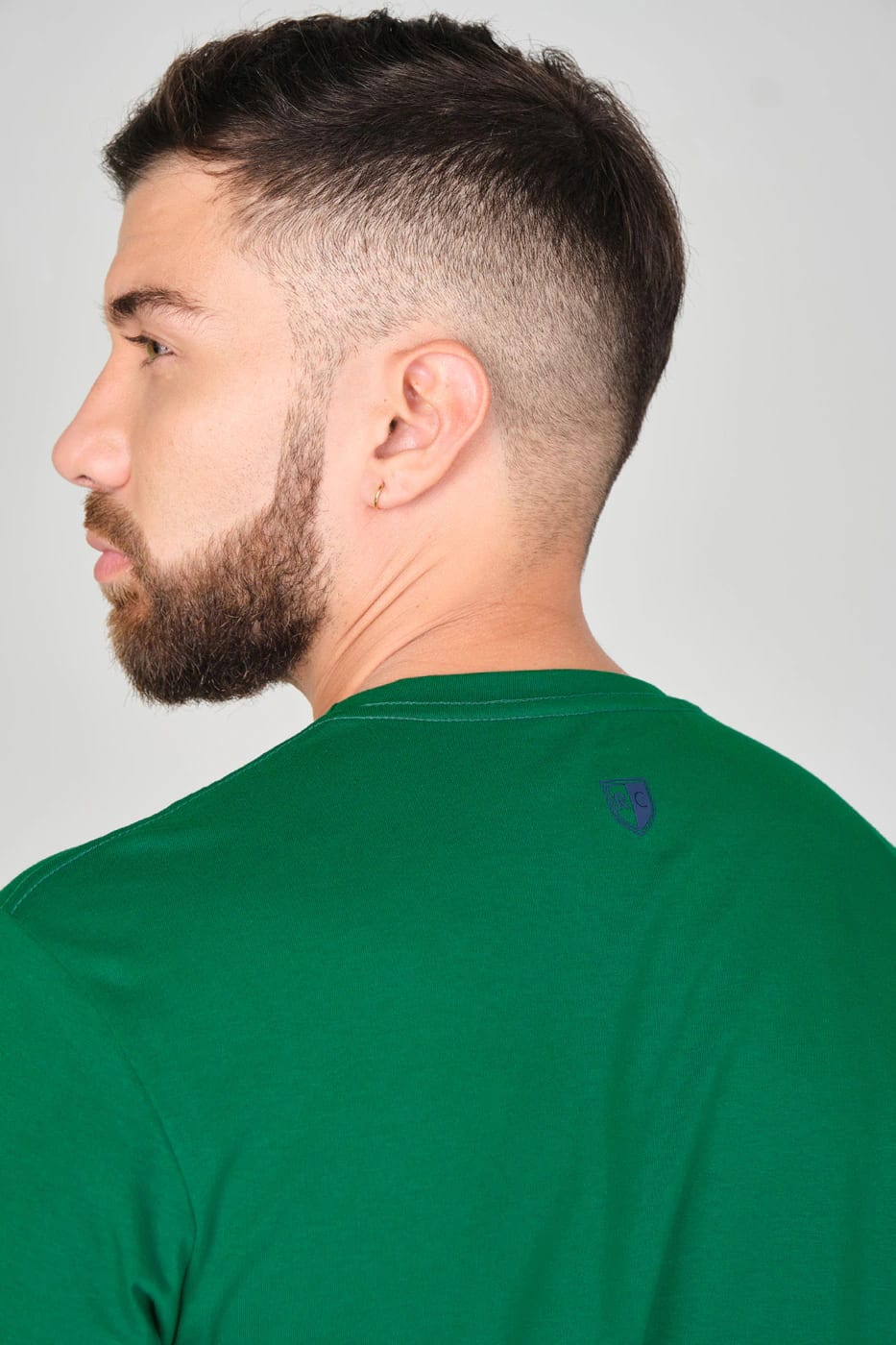 T-shirt Slim Fit 100% Algodón Verde Oscuro - imagen 3