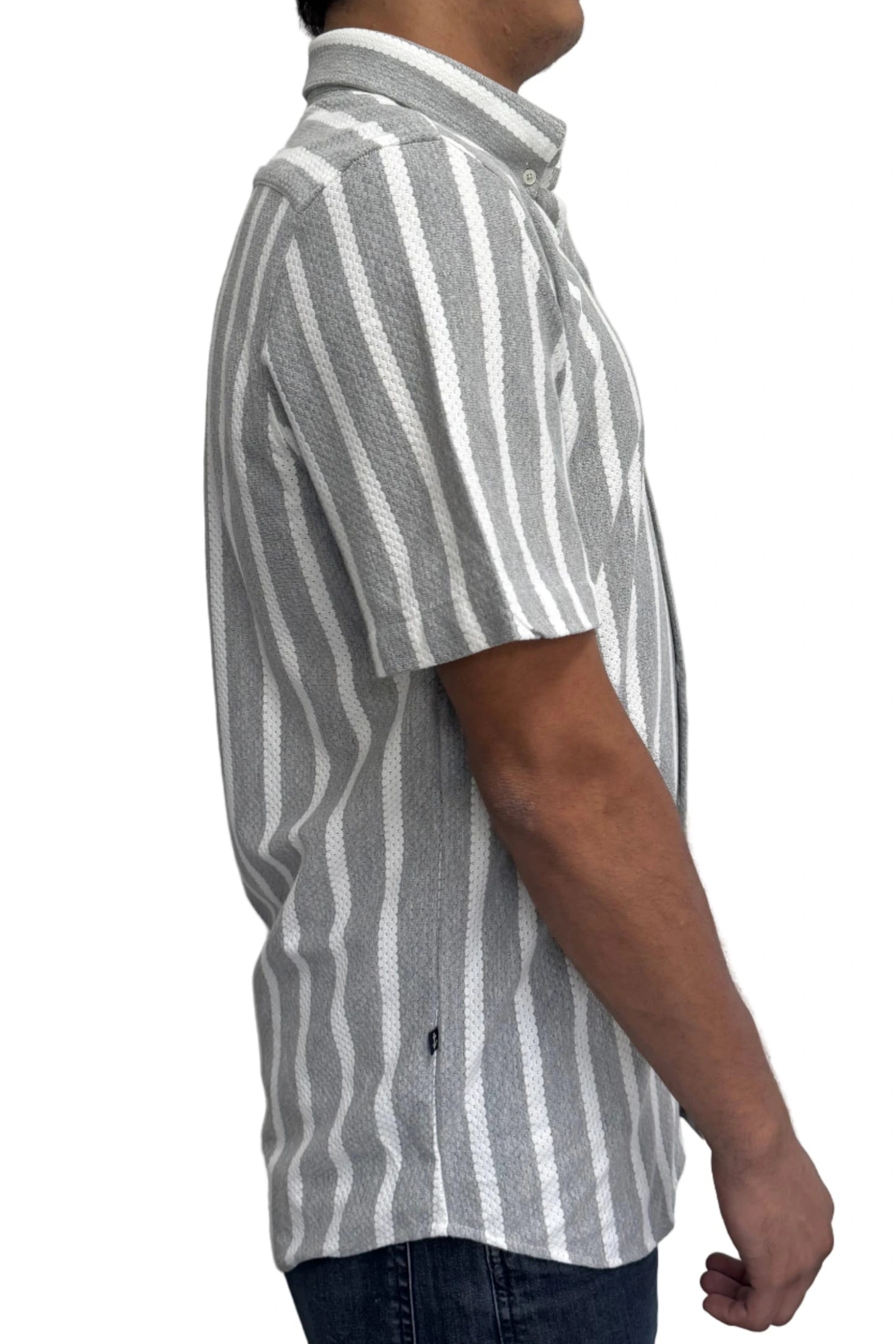 Camisa en texturas Gris Rayas Blancas - imagen 3