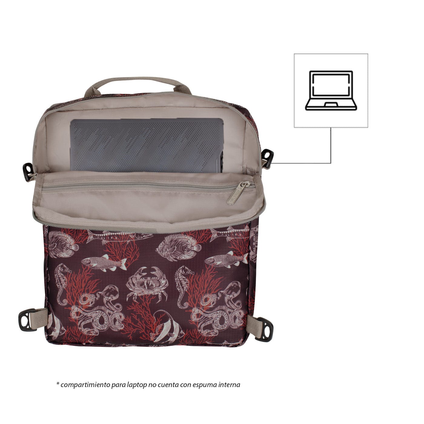 Bolso Manos Libres Convertible a Morral Citybags ULTRA Coral - imagen 6