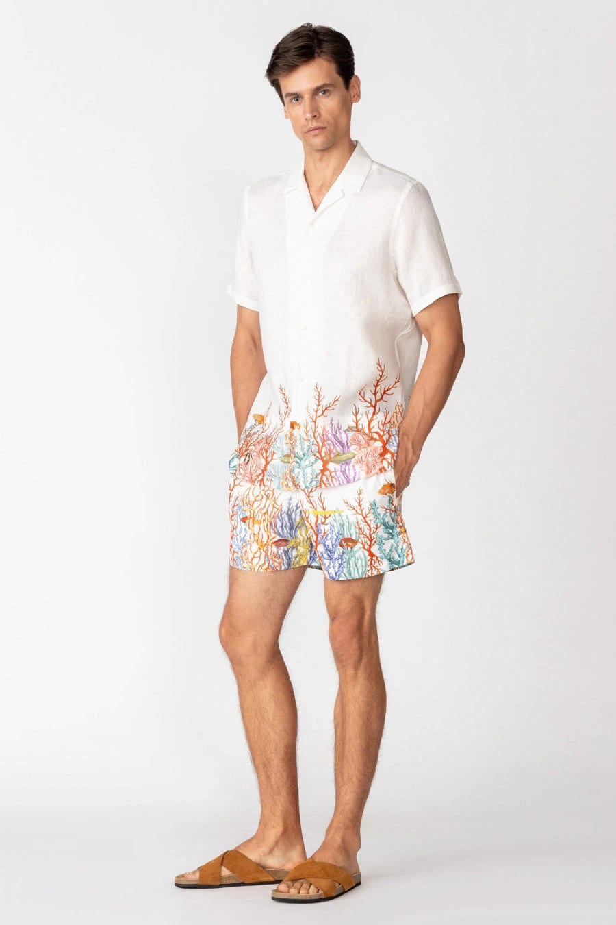 Men's linen shirt white vega - imagen 2
