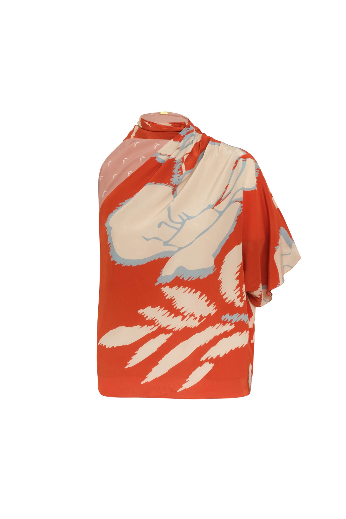 Chiminango Crepe Chine Blouse / Orange Gladiolos - imagen 2