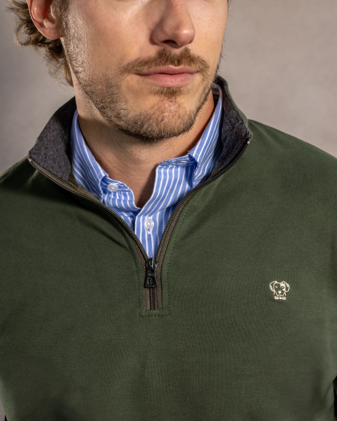 Halfzip Viana Antimanchas Verde Militar - imagen 2