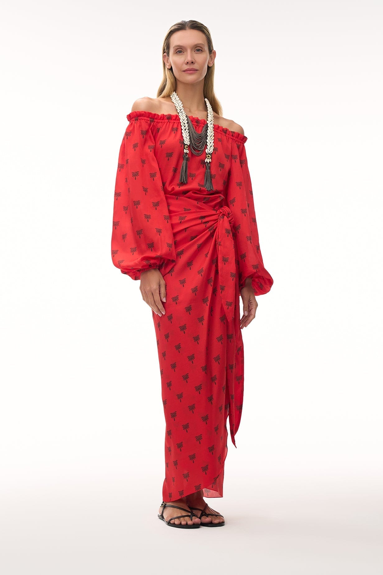Astrid Martellato Silk Blouse / Red Polka Palms - imagen 3
