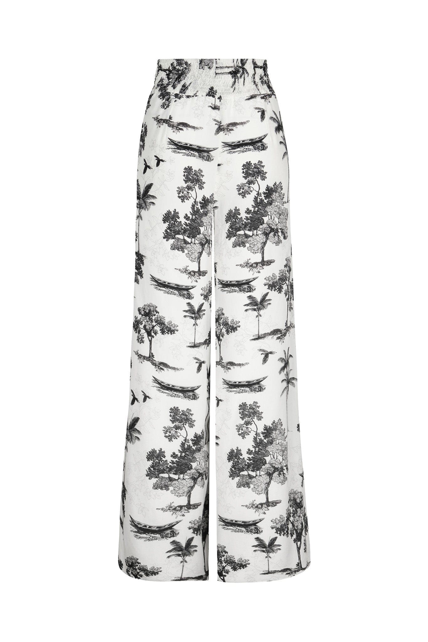 San Cipriano Crepe Chine Pants / Ivory Trees - imagen 3