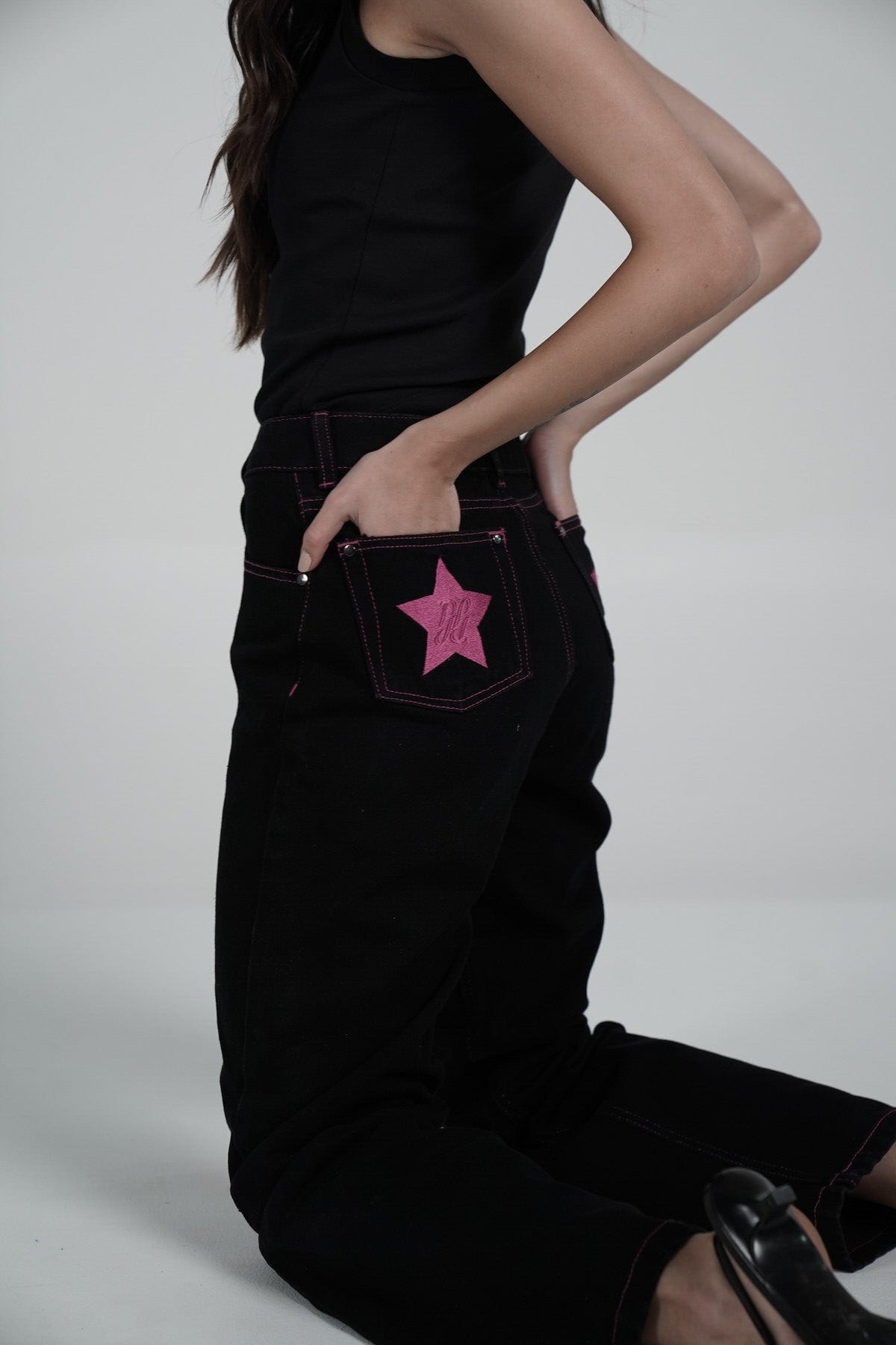 Fucsia Double Star Jeans - imagen 3