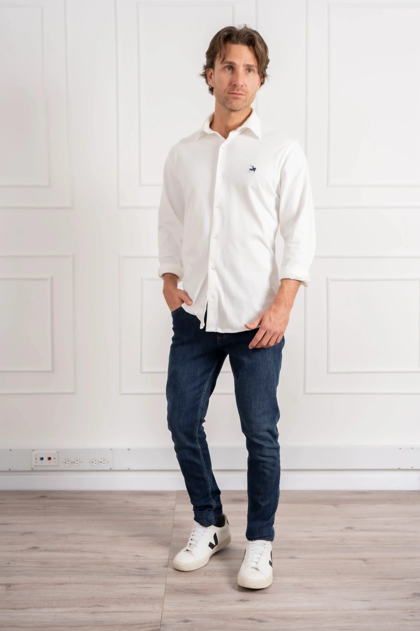 Camisa Pique Premium Hombre Blanco - imagen 4