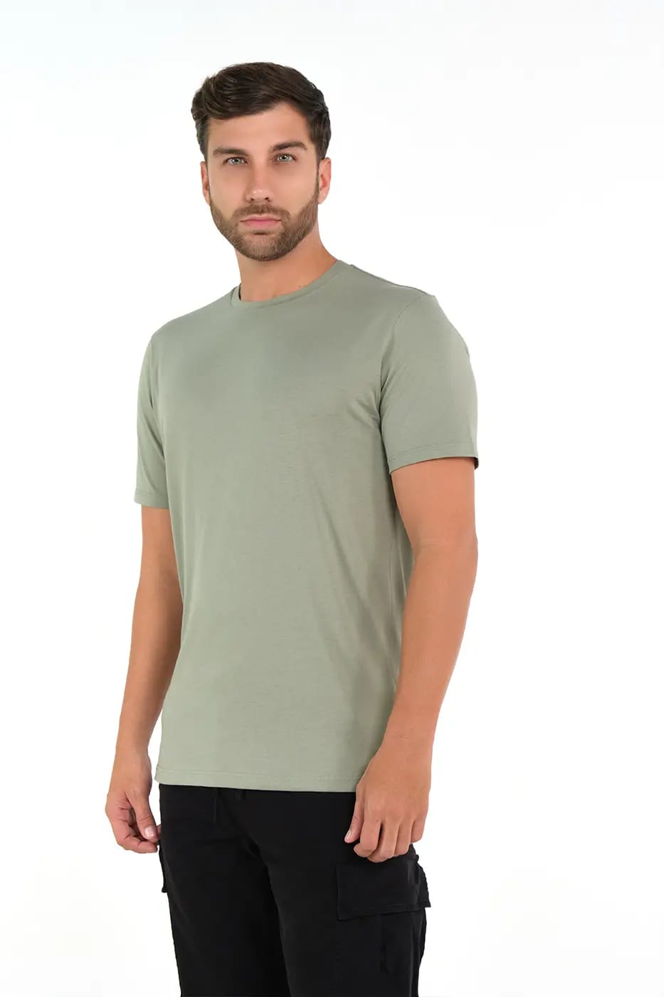 T-shirt Slim Fit 100% Algodón Verde Claro - imagen 1