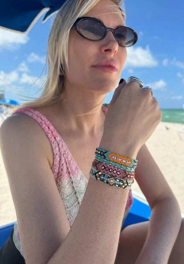 Wayuu Skinny Bracelet | Pink Aura - imagen 15