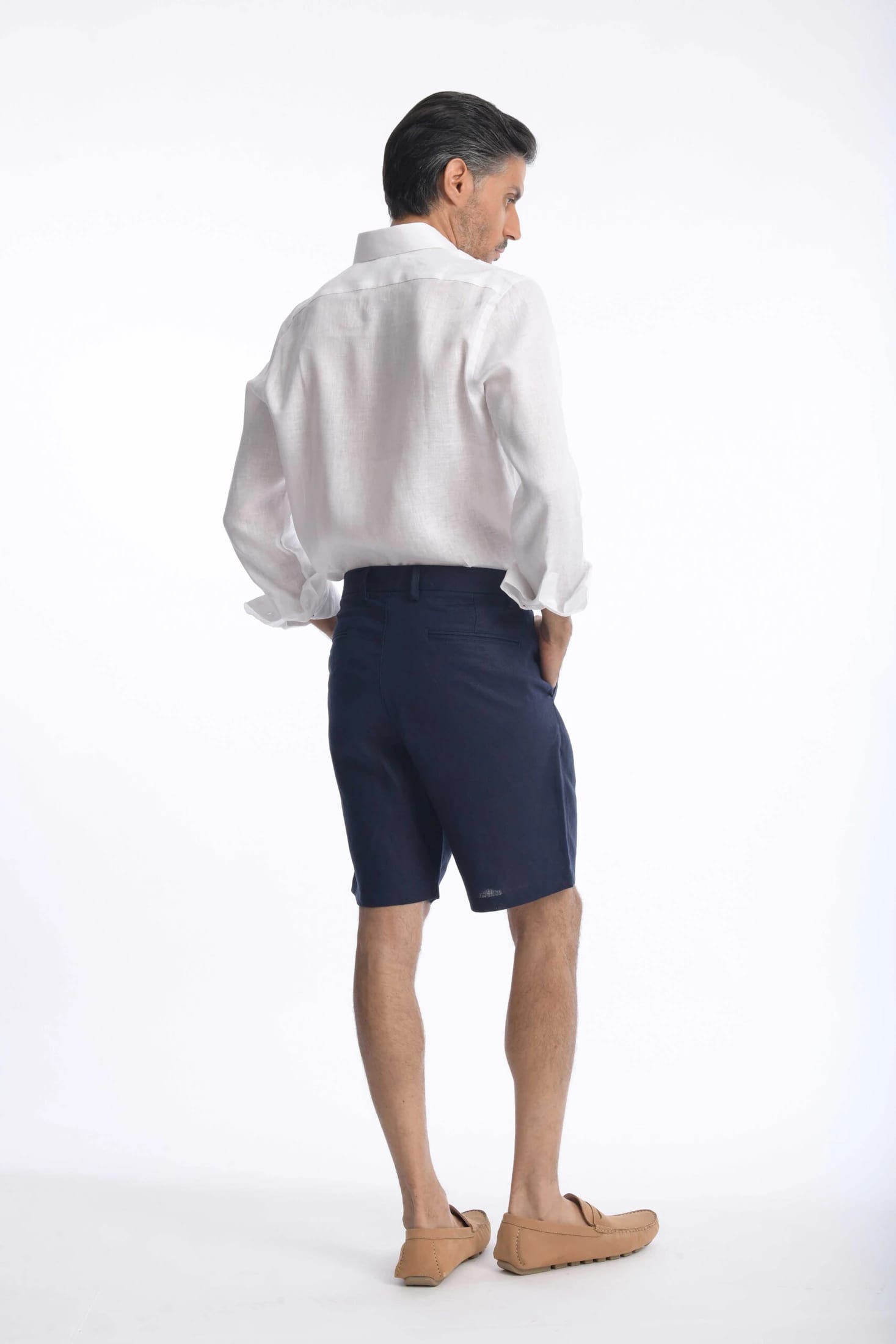 Bermuda Lino Azul Navy - imagen 8