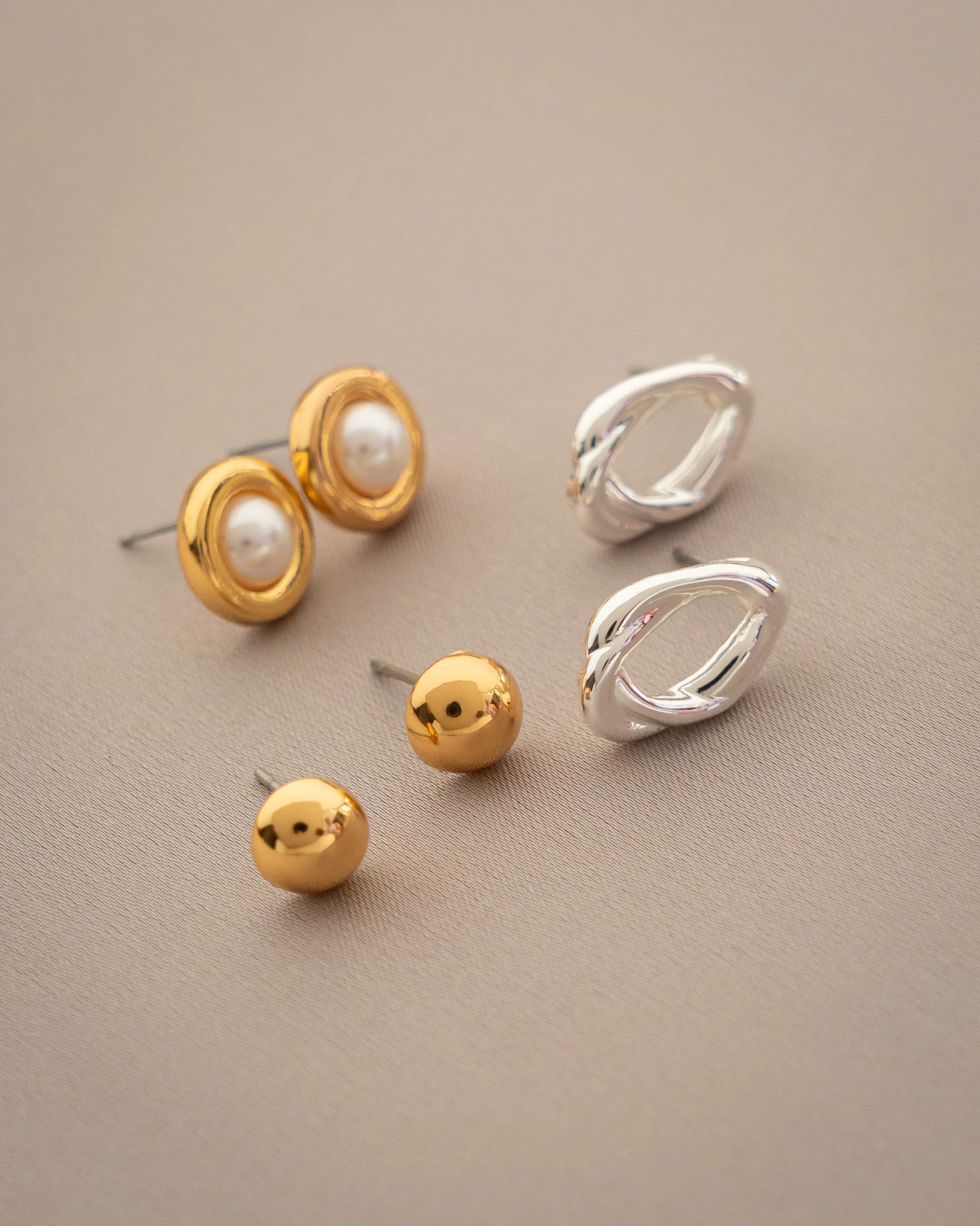 Set X3 Aretes Perla - imagen 1