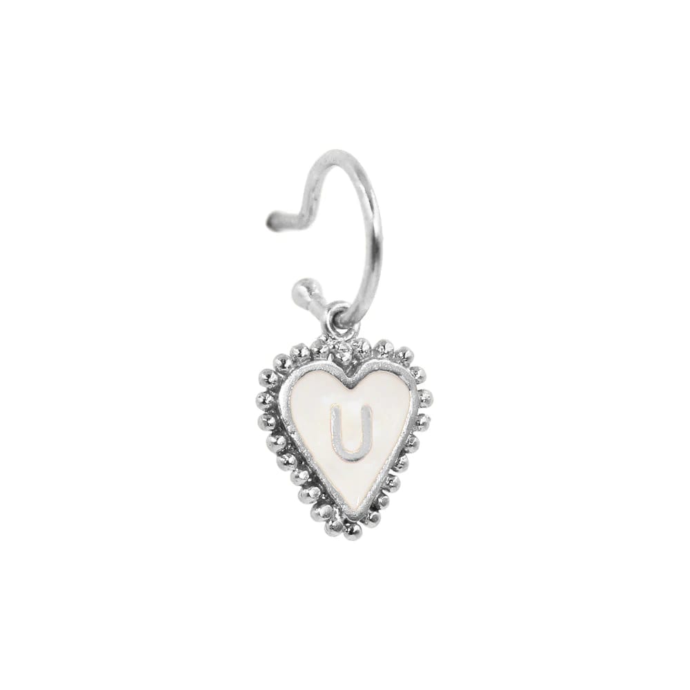 PreOrder Baby Hoops 9mm Letra Heart Plata - imagen 28