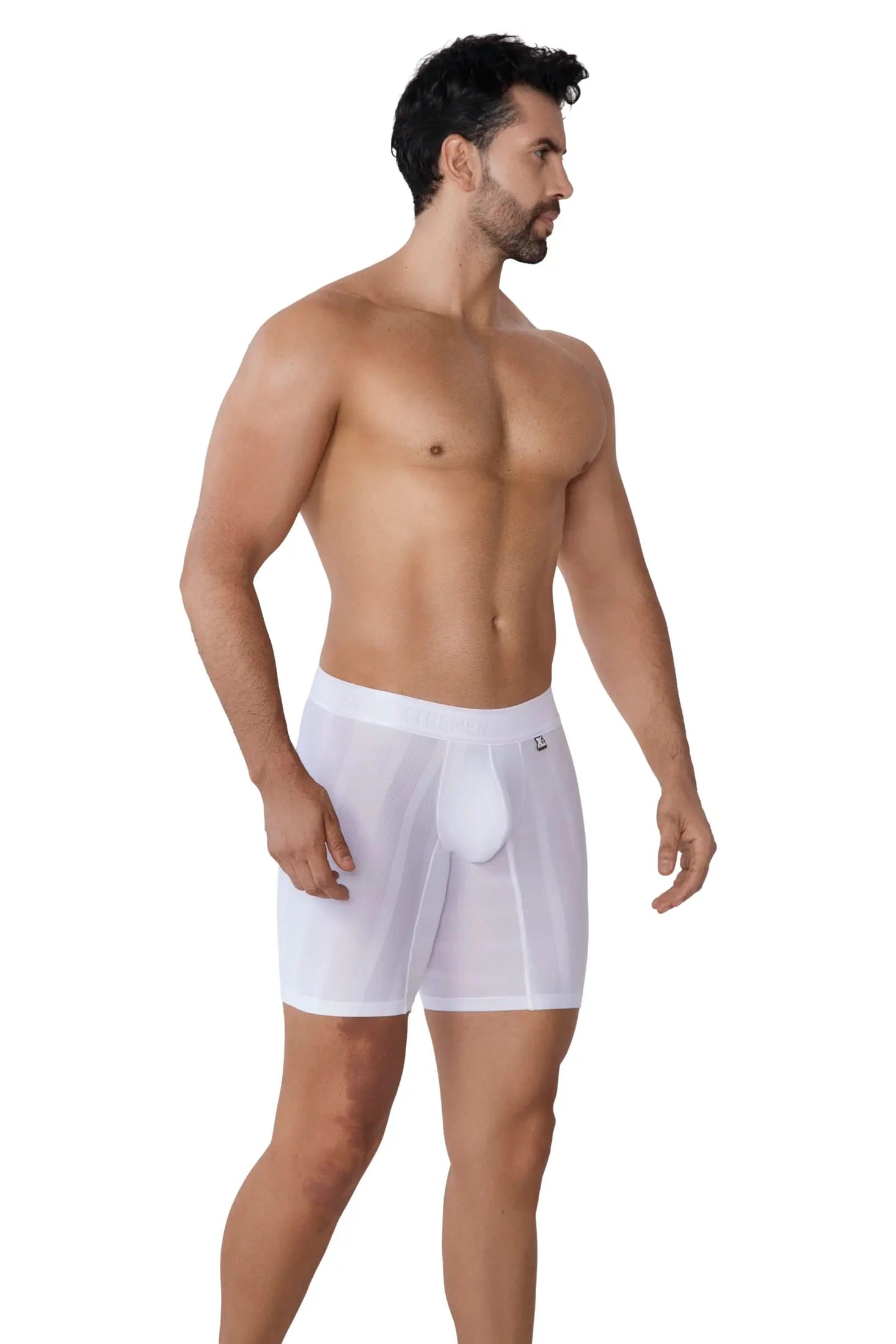 BOXER MICROFIBRA DESAGUJADO MALLA BLANCO - imagen 2