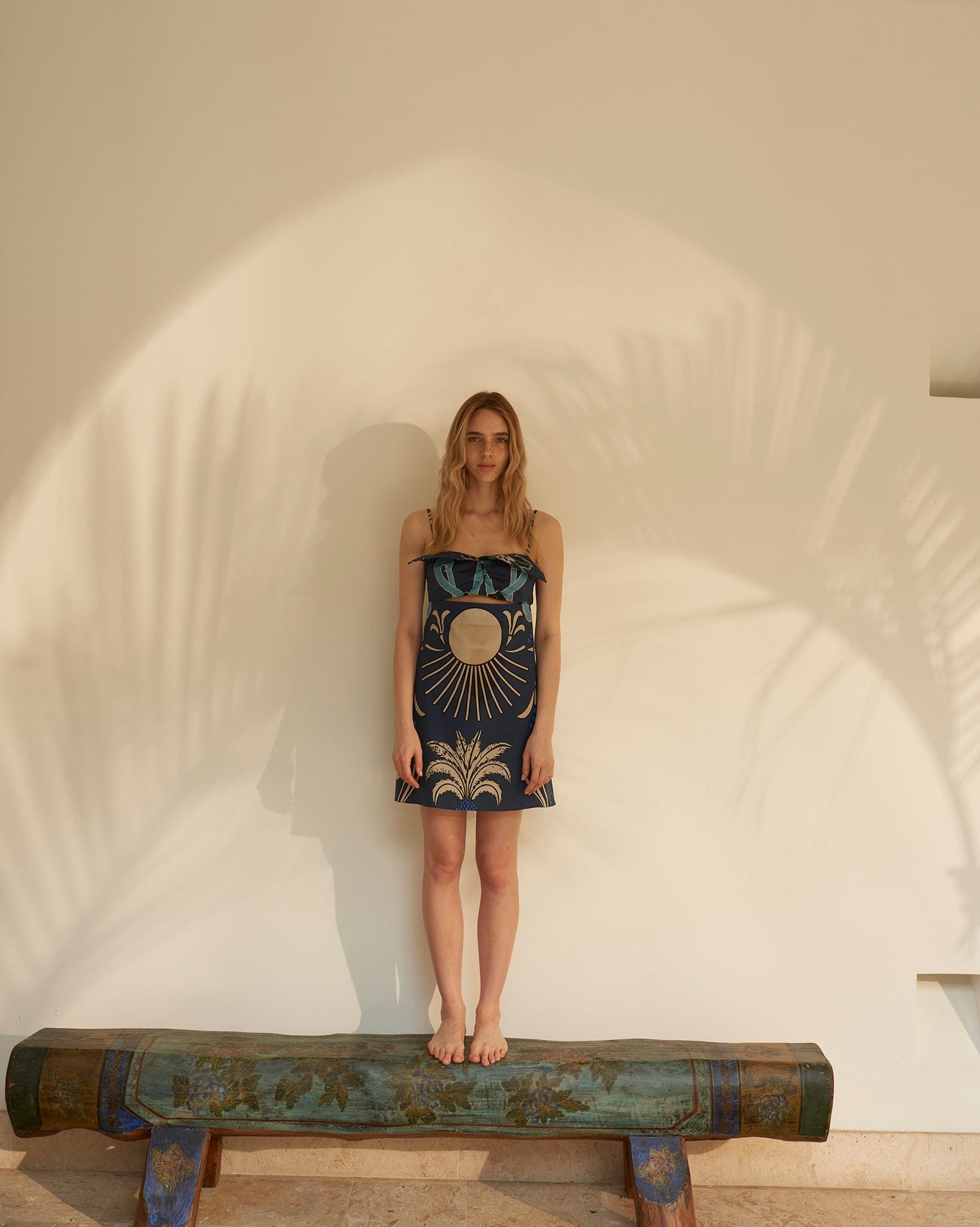 Victoria Cotton Mini Dress / Blue Garden - imagen 2