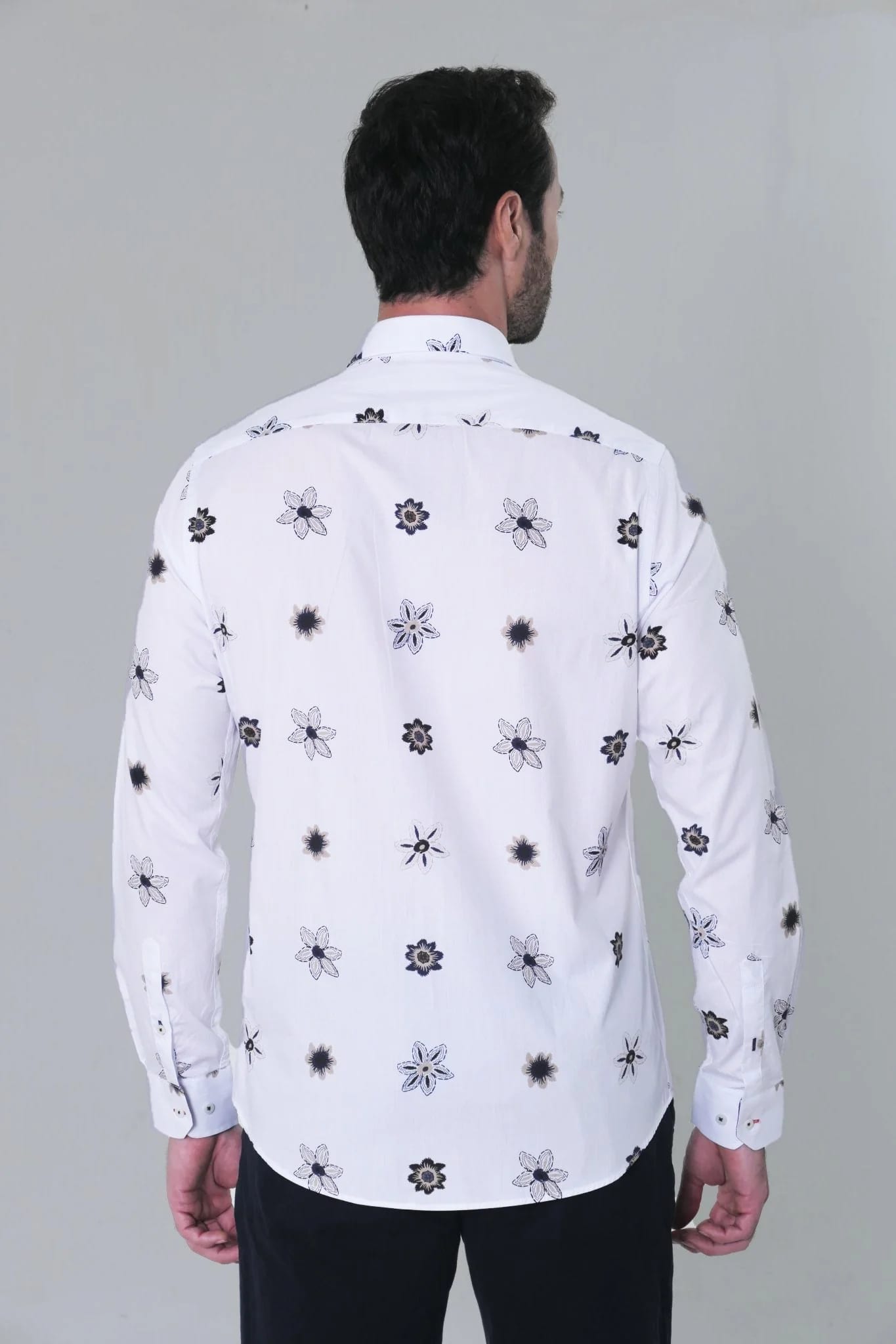 Camisa ML Privé Hombre Estampado Mini Flor - imagen 3