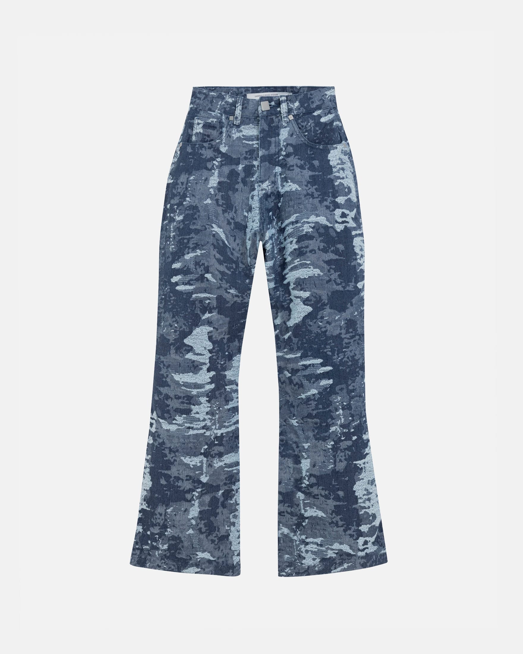 W Capsule Basic Jacquard Wide Jeans Cammo Blue - imagen 1