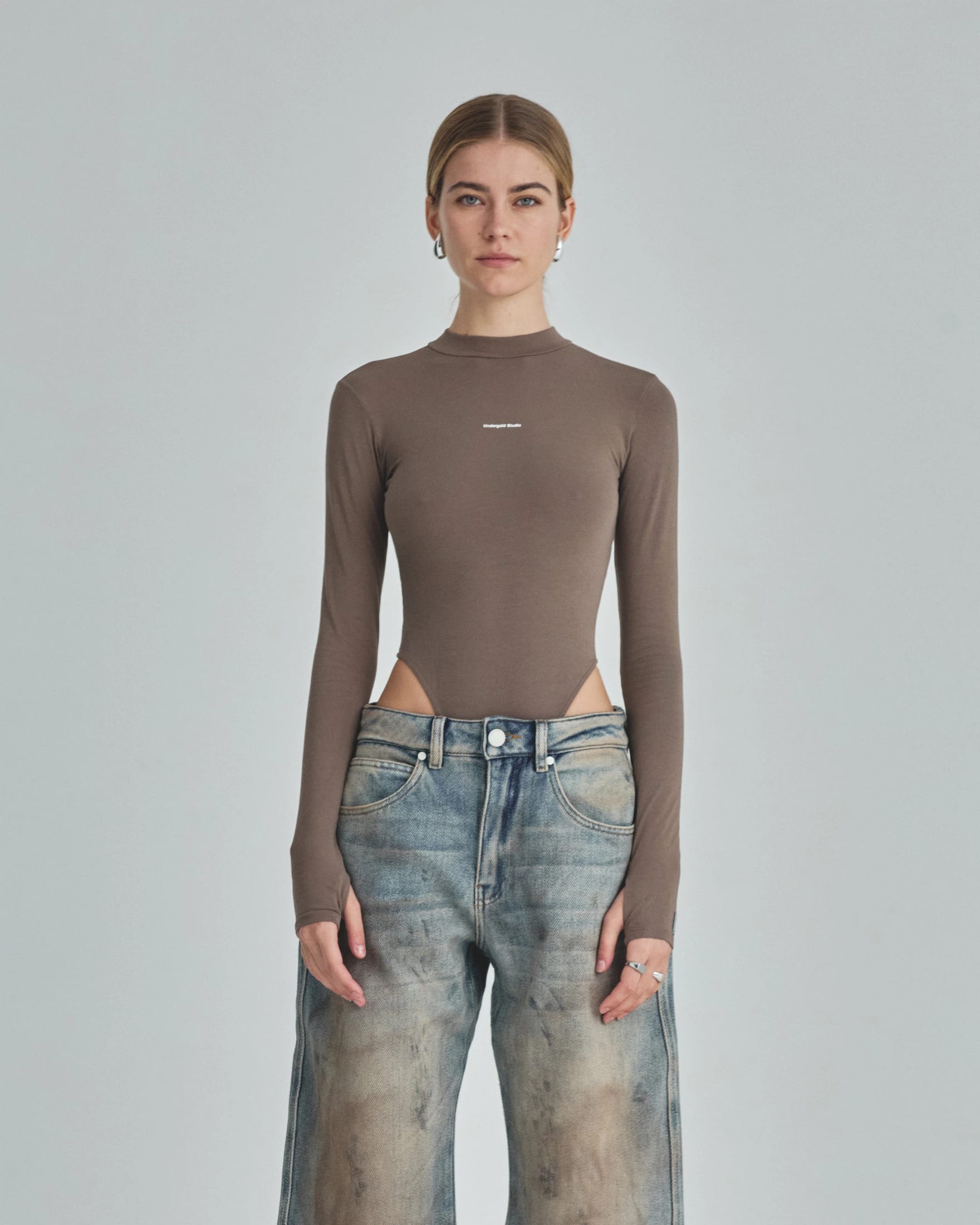 Body Line Undergold Studio Turtleneck Bodysuit Brown - imagen 2