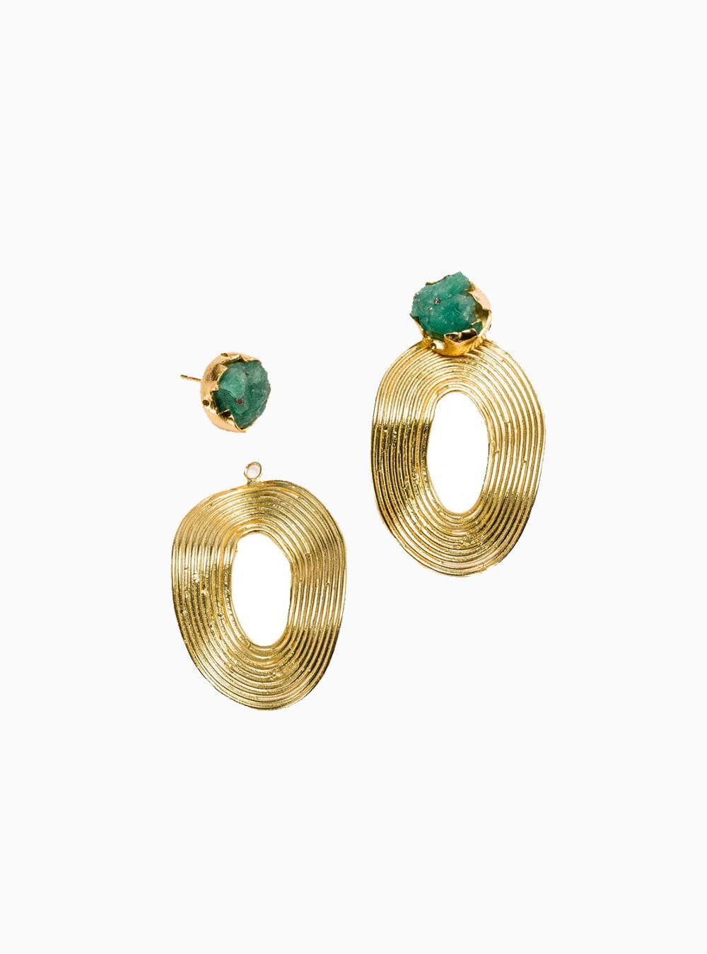 Aretes Front Back Waves Esmeralda - imagen 4