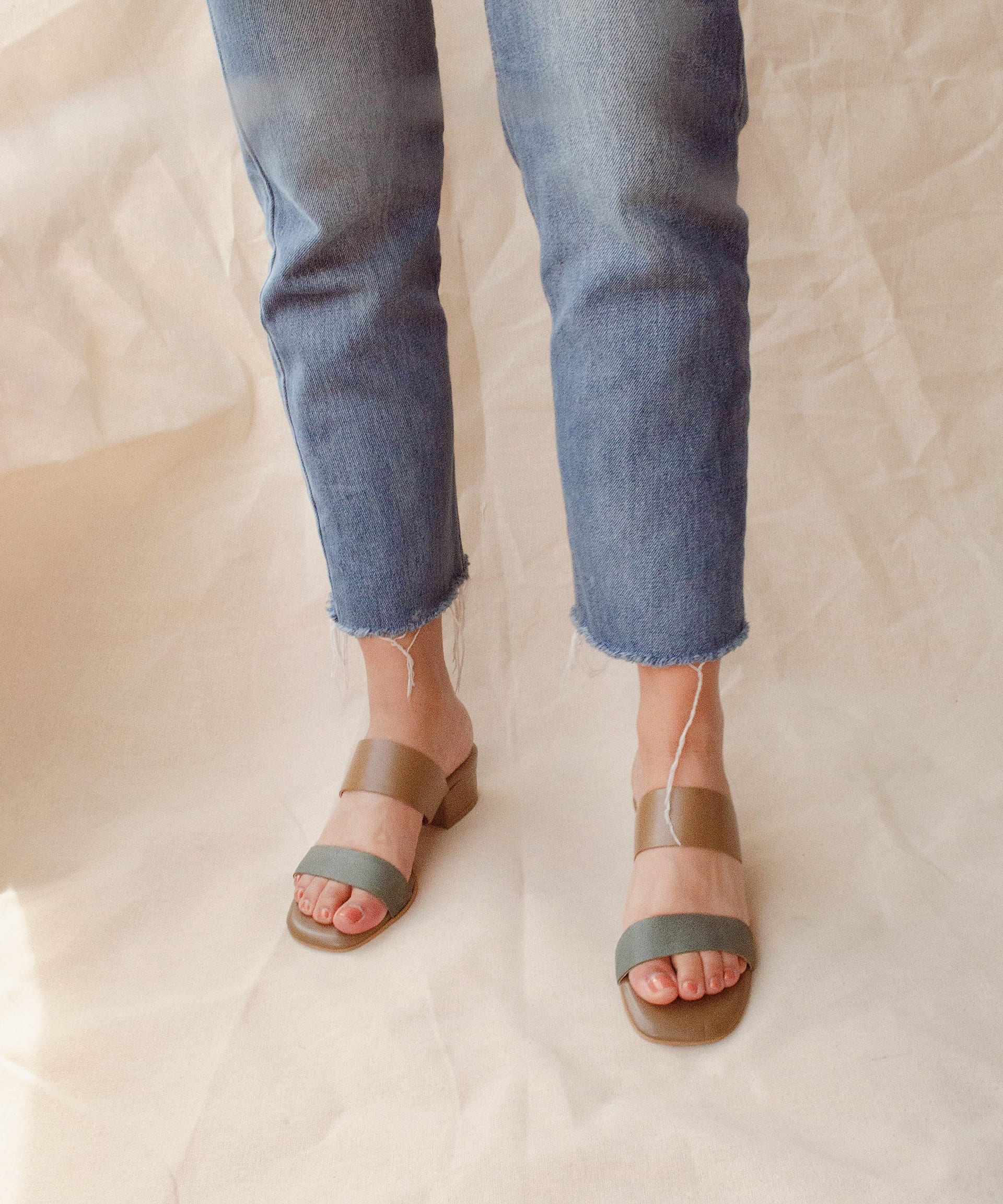 Double band sandals | Taupe Verde - imagen 5