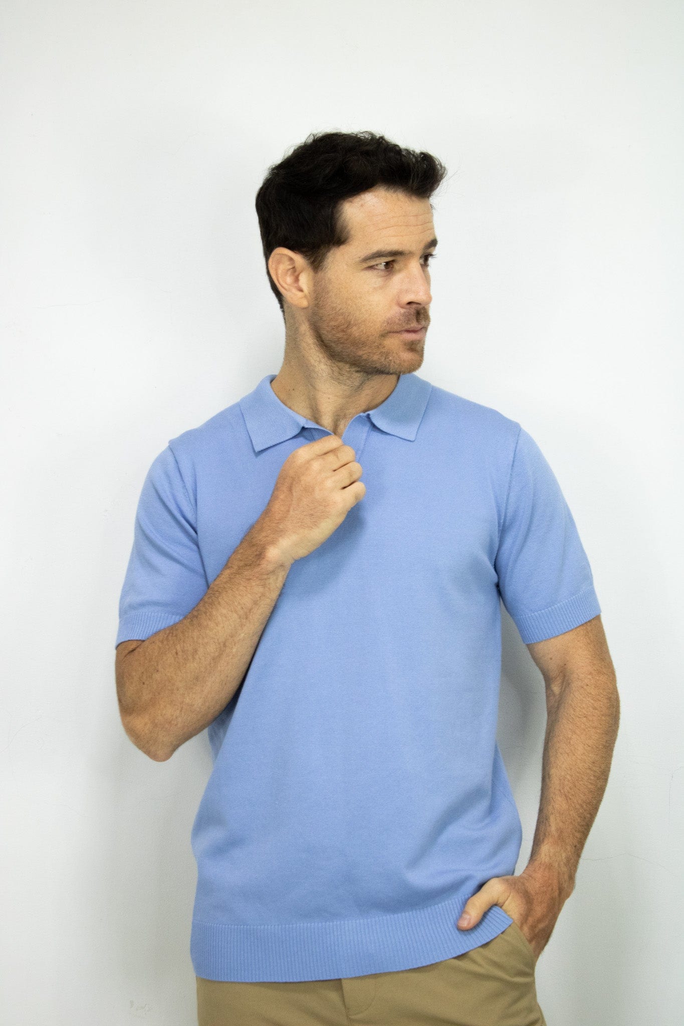 POLO TEJIDA AZUL PARA HOMBRE - imagen 1