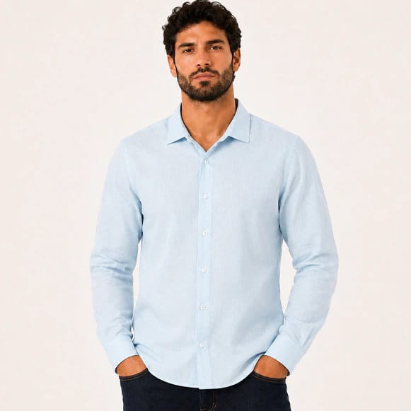 CAMISA ML 55% LINO 45%ALGODON HOMBRE - imagen 1