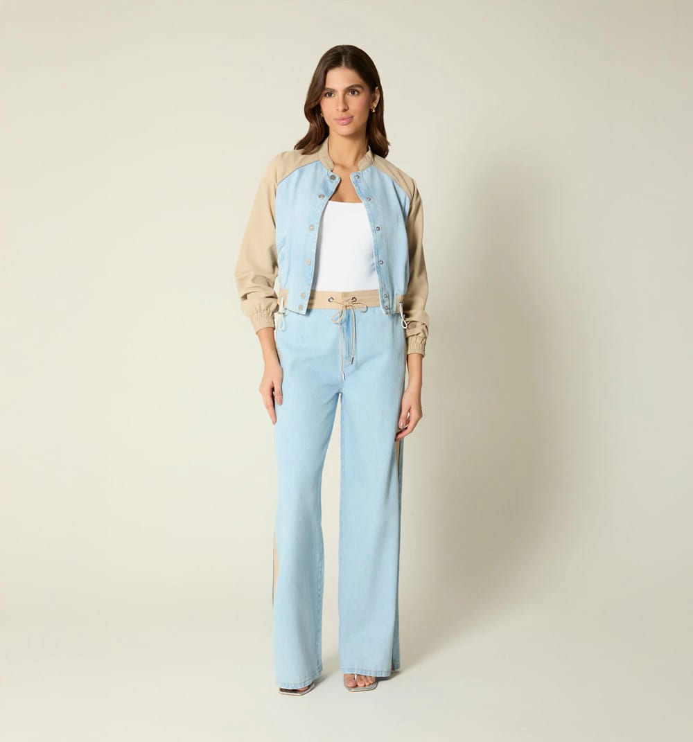 Chaqueta bomber cortes combinada - imagen 2
