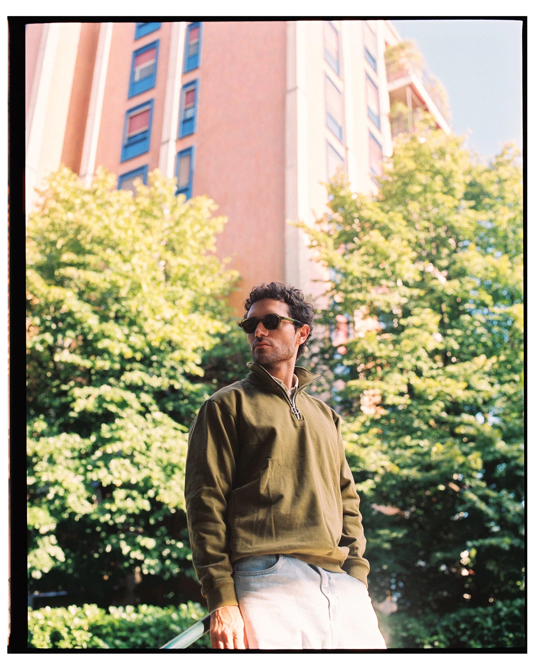 Buzo H Half Zip Oliver Verde Olive - imagen 2
