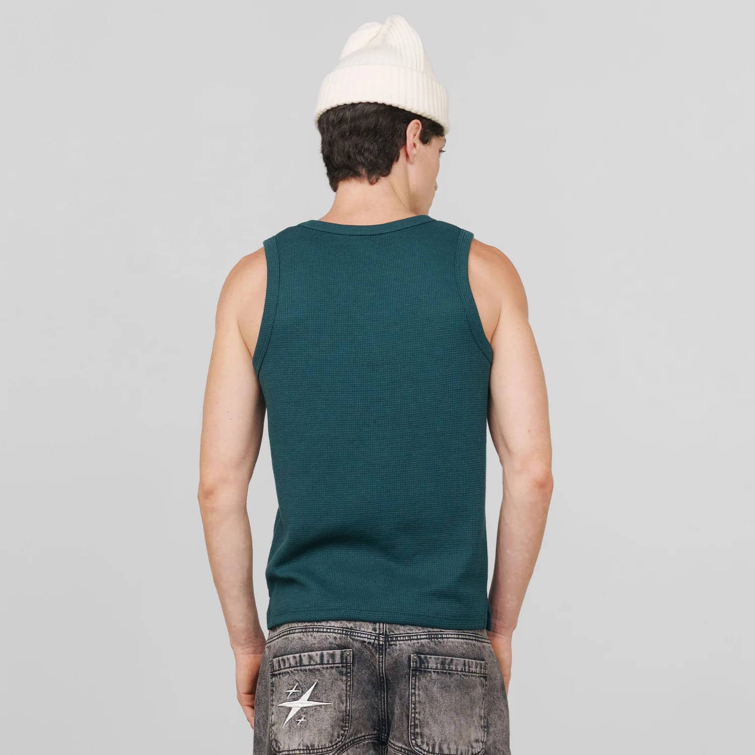Textured Sleeveless T-Shirt - Pine Green - imagen 8