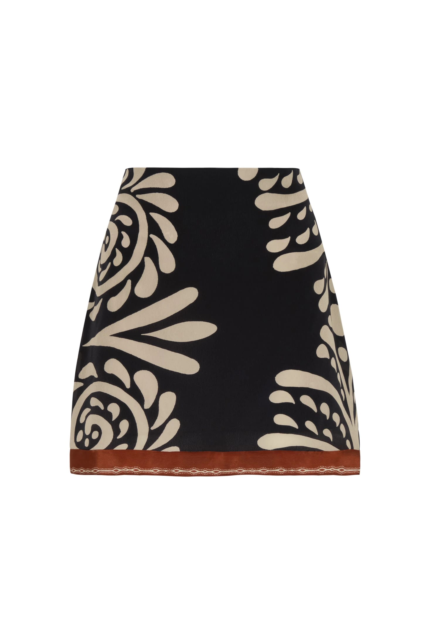 Carmelita Crepe Chine Mini Skirt / Black Arabesque - imagen 2