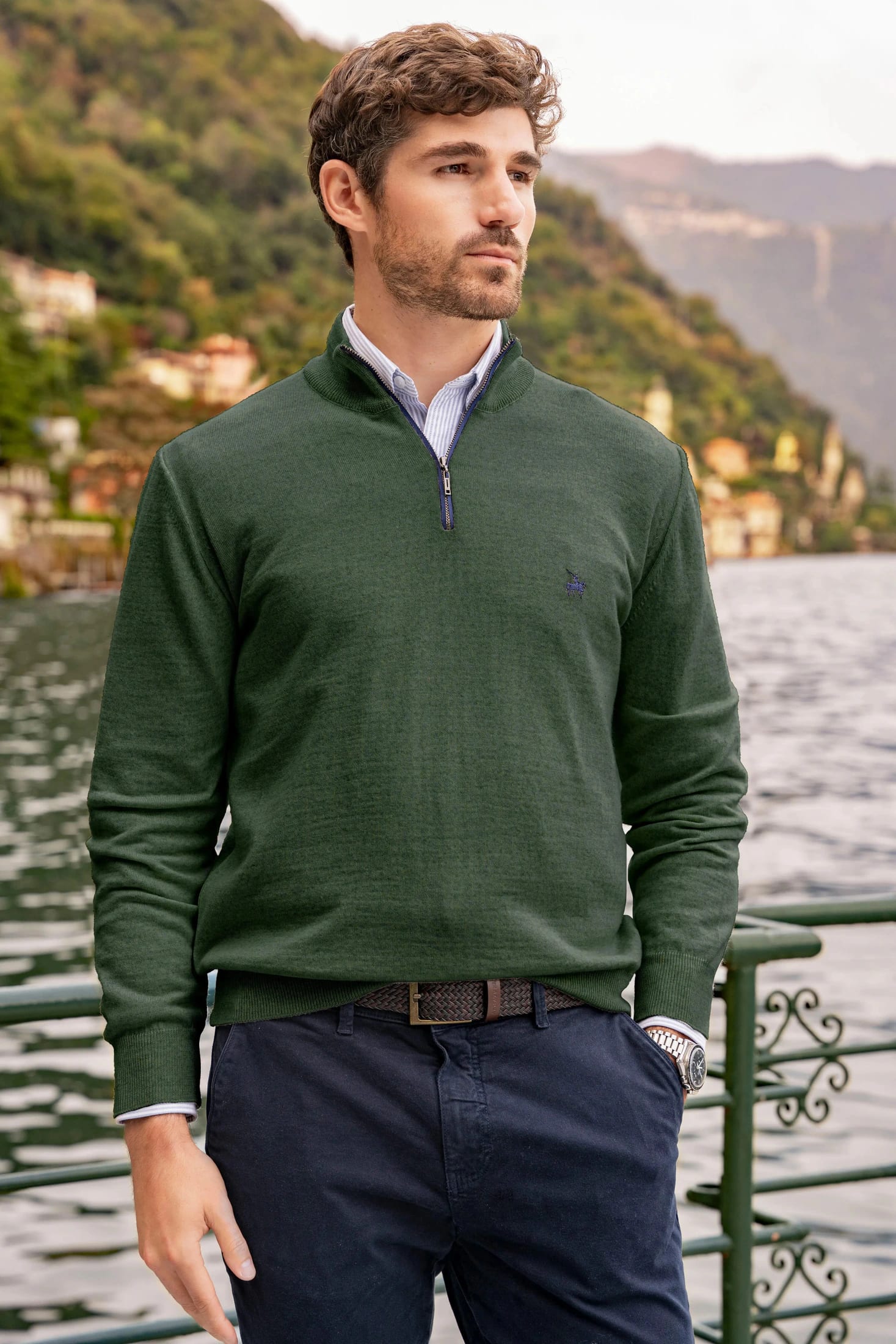 Suéter Halfzip Merino Verde - imagen 2
