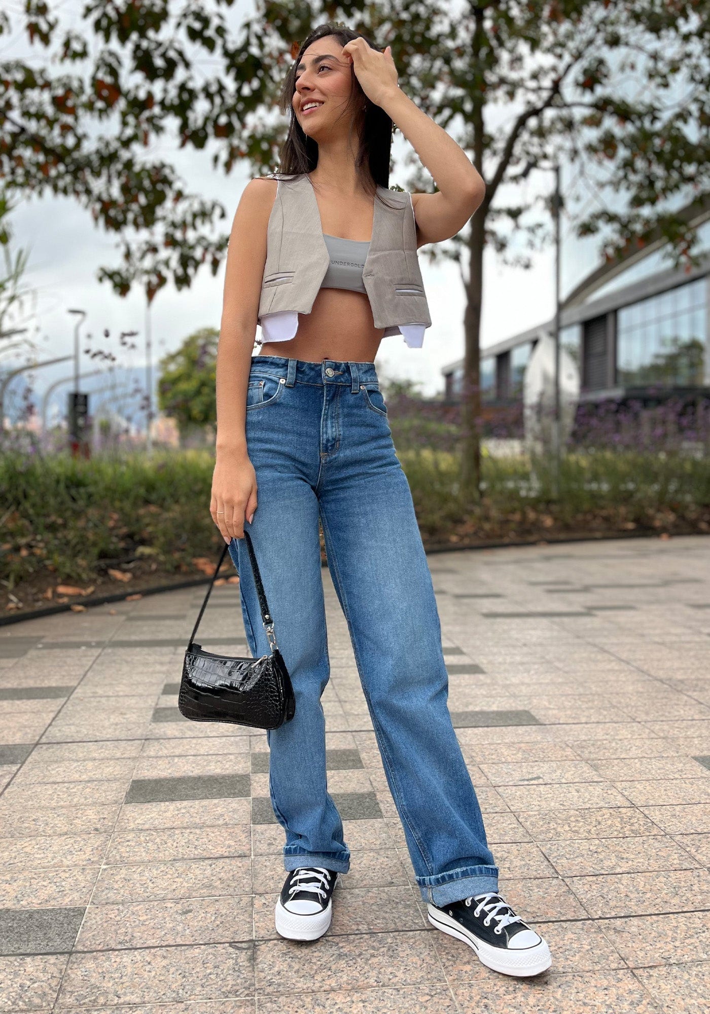 Jeans Straight Leg  Azul Medio - imagen 2