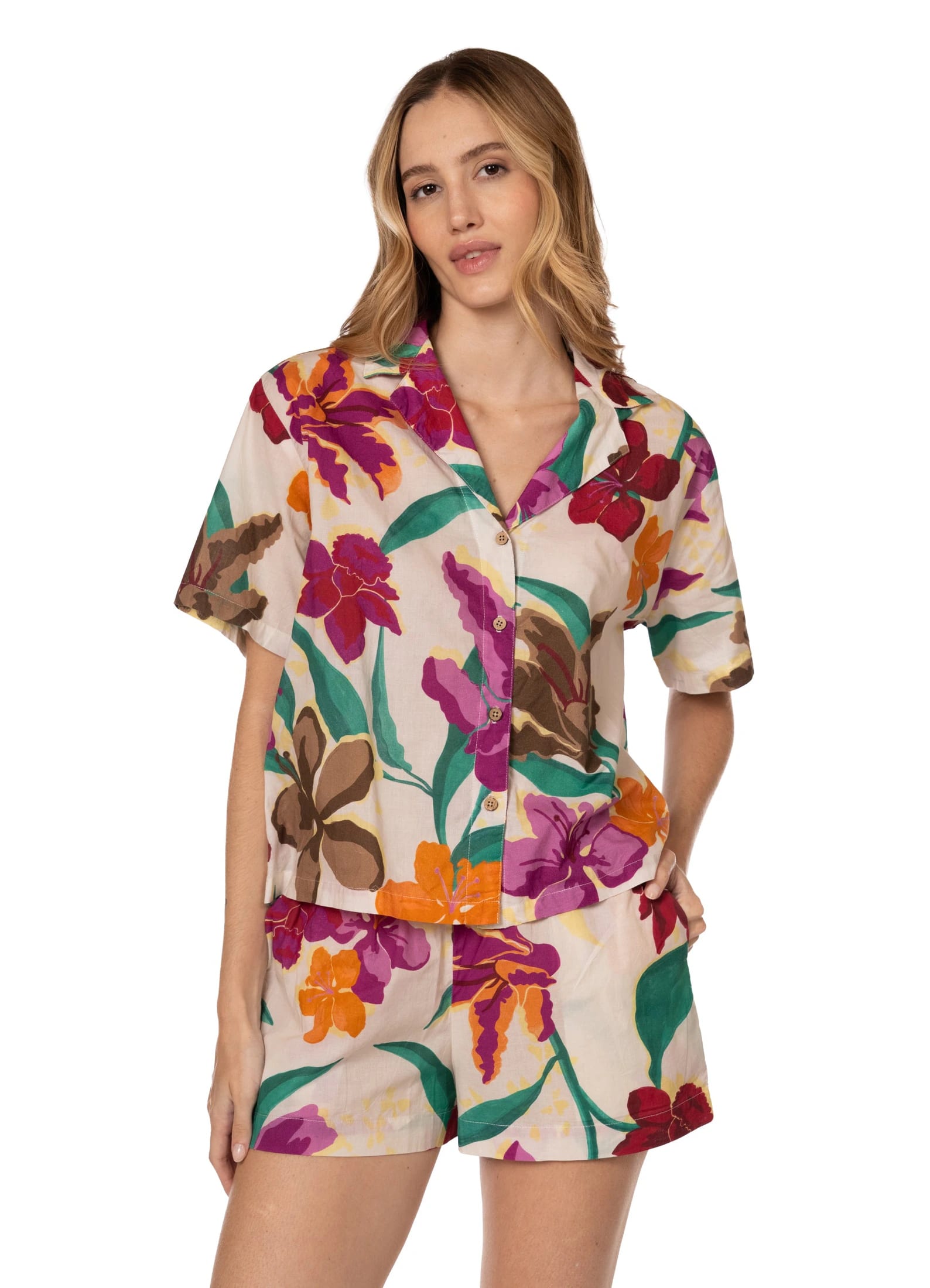 FLOWERS PIJAMA SET SHORT 23167 - imagen 2