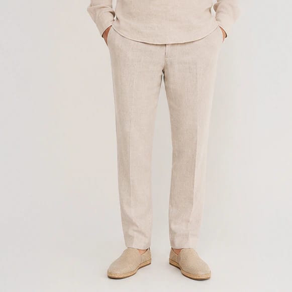 PANTALON CON PRETINA 100% LINO HOMBRE - imagen 1